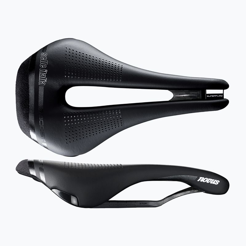 Selle Italia Novus Boost Kit Carbonio Superflow L Ti 316 Rail Fibra-Tek bike saddle black SIT-080A802ICA001