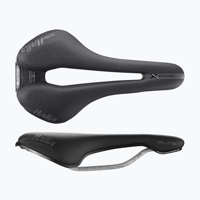 Selle Italia Flite Boost X-Cross Superflow bicycle saddle, Fibra-Tek, Light Gel black 2