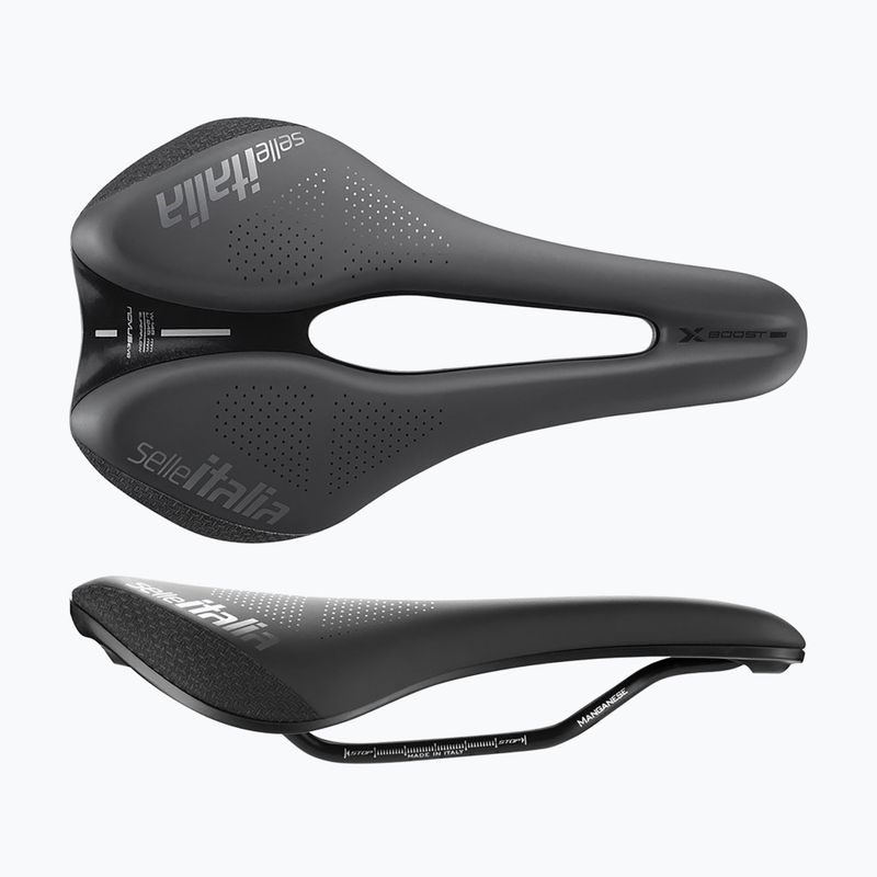 Bicycle saddle Selle Italia Novus Boost Evo X-Cross TM Superflow, Manganese Rail, Soft-Tek black