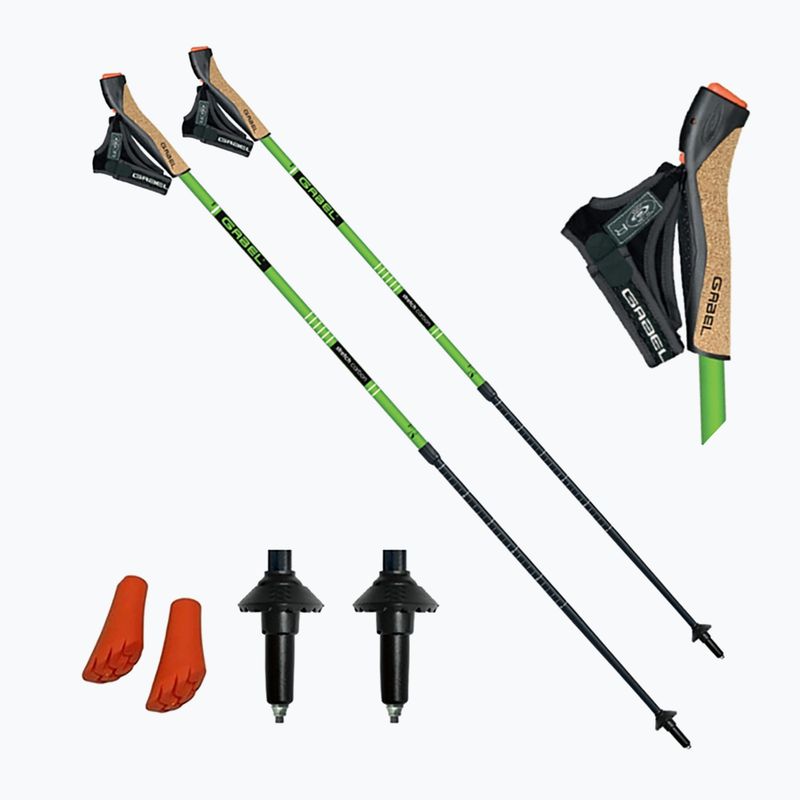 Nordic walking poles GABEL Strech Carbon green 6