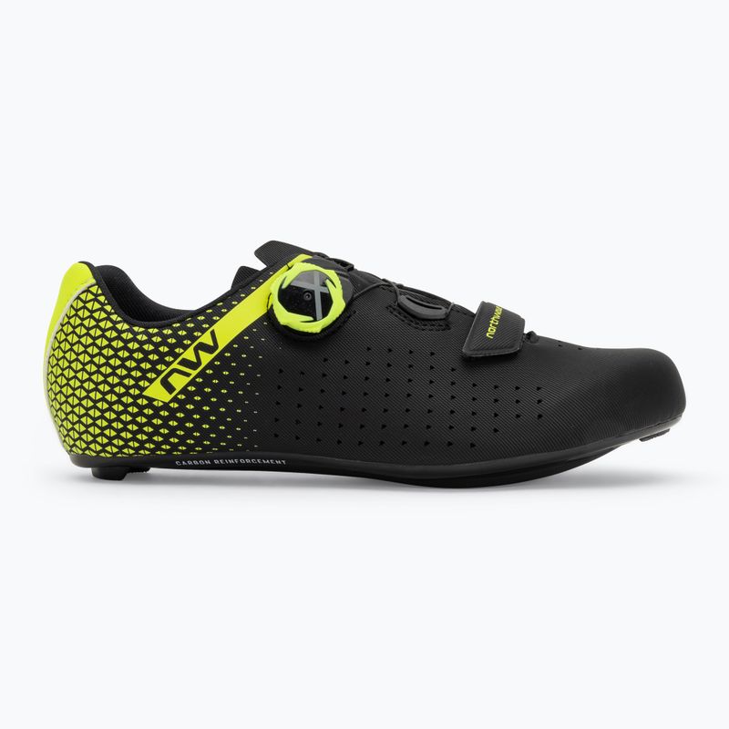Northwave Core Plus 2 men's road shoes black/yellow fluo 2