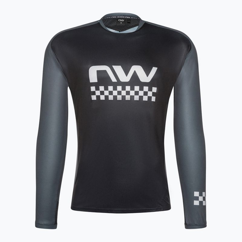 Northwave Edge LS 19 men's cycling jersey black/grey 89201301