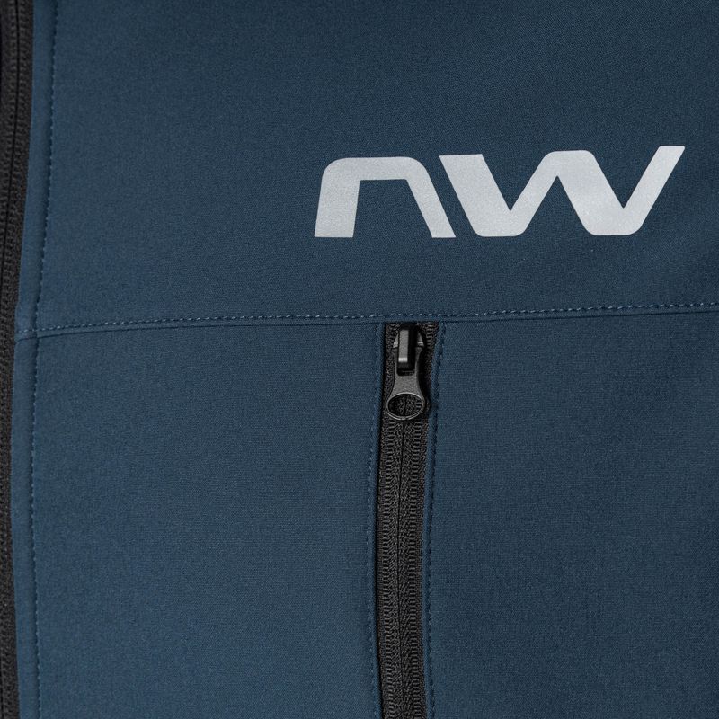 Men's Northwave Easy Out Softshell deep blue / forest green cycling jacket 3