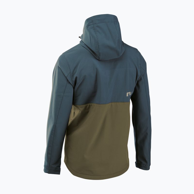 Men's Northwave Easy Out Softshell deep blue / forest green cycling jacket 6
