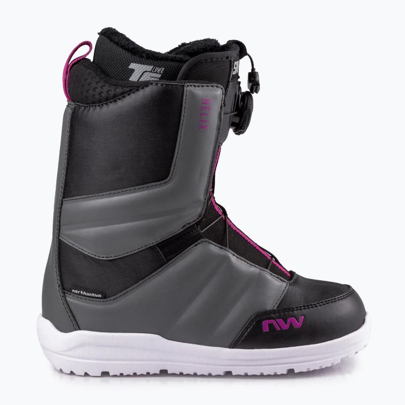 Women's snowboard boots Northwave Helix Spin black-grey 70221401 10