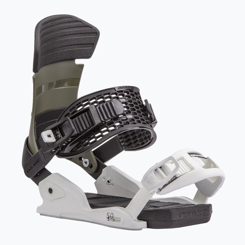 Men's Drake Fifty green forest/white snowboard bindings