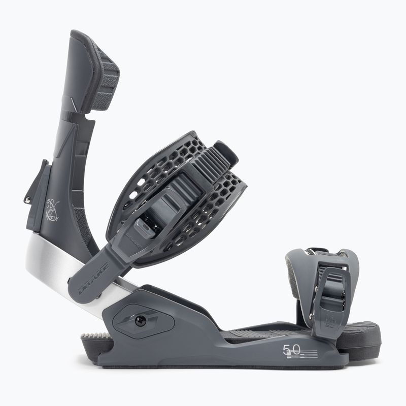 Men's Drake Fifty dark grey/silver snowboard bindings 2