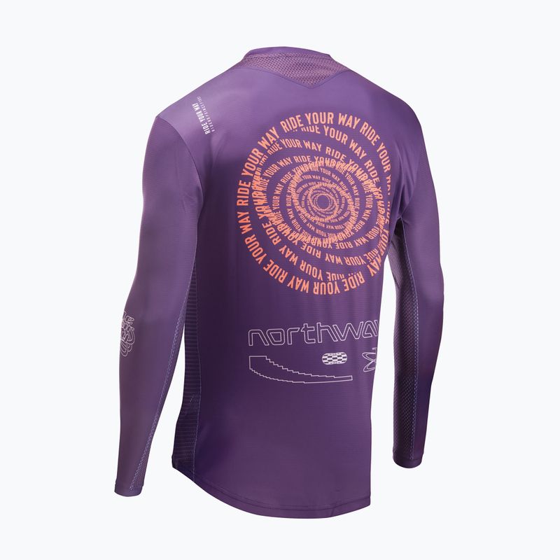 Men's Northwave Edge 2 cycling longsleeve dark purple/orange 2