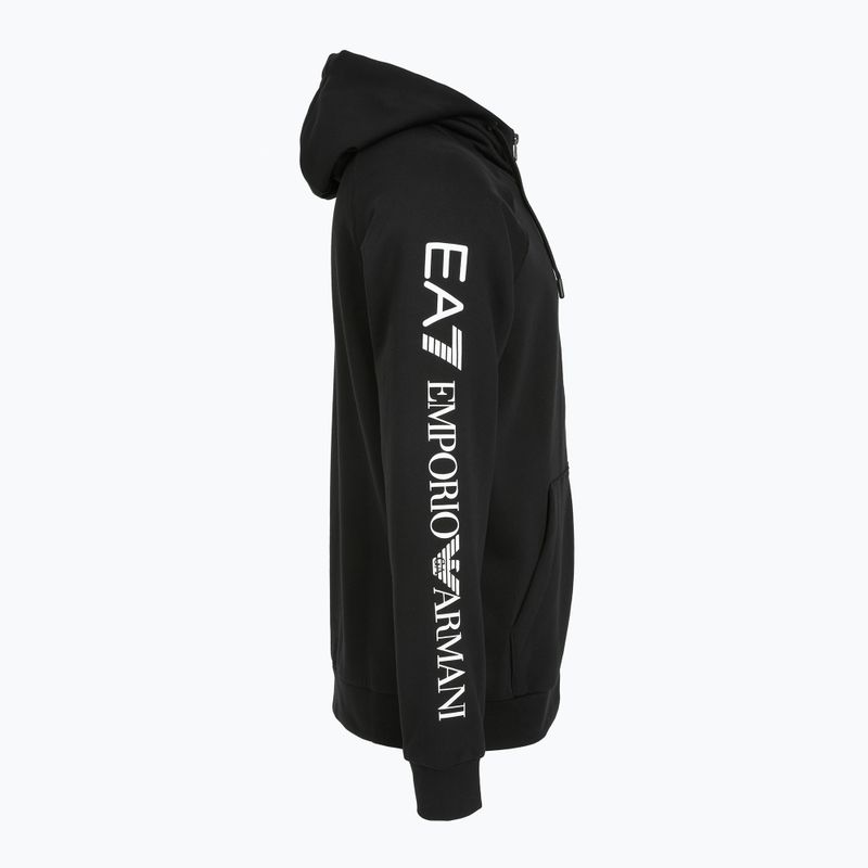 Men's sweatshirt Emporio Armani EA7 Train Logo Series Extended Logo Hoodie Fz black / white 3