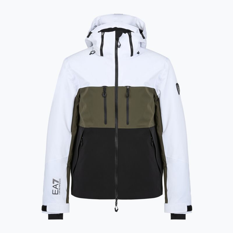 Men's ski jacket EA7 Emporio Armani Ski Kitzbuhel Protectum7 Colorblock white / black / grape leaf