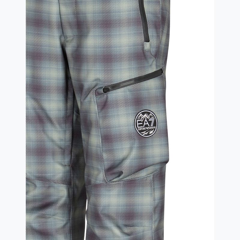 Men's ski trousers EA7 Emporio Armani Ski St. Moritz Fashion fancy green check 3