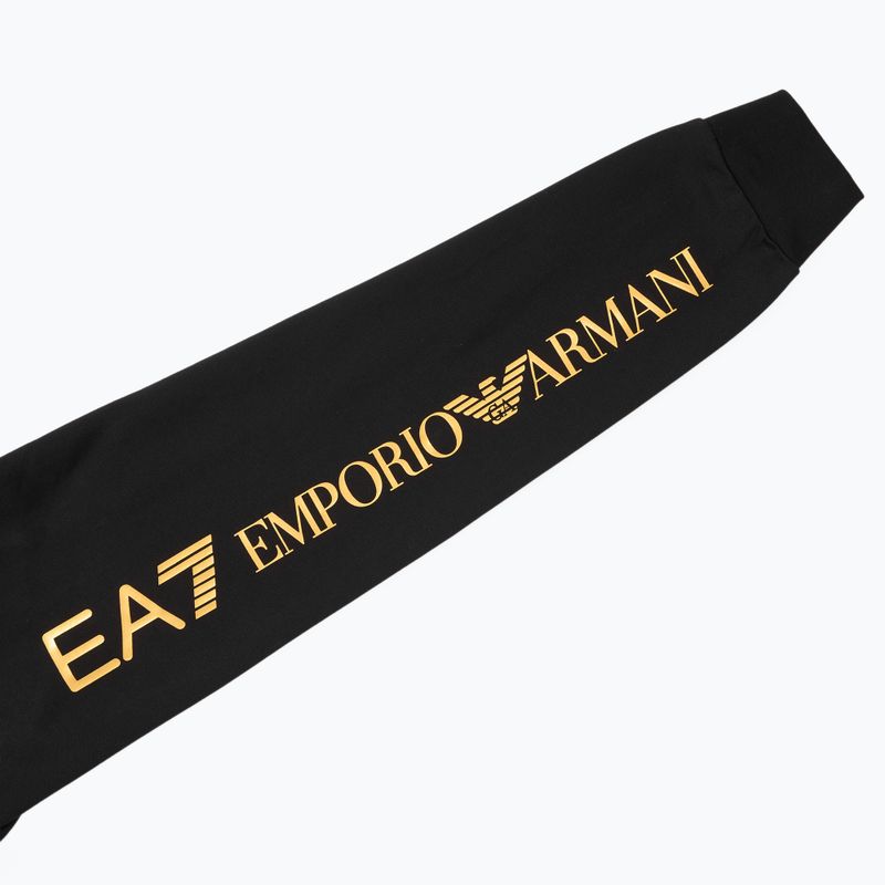 Men's sweatshirt Emporio Armani EA7 Train Logo Series Extended Logo Hoodie Fz black / gold 4