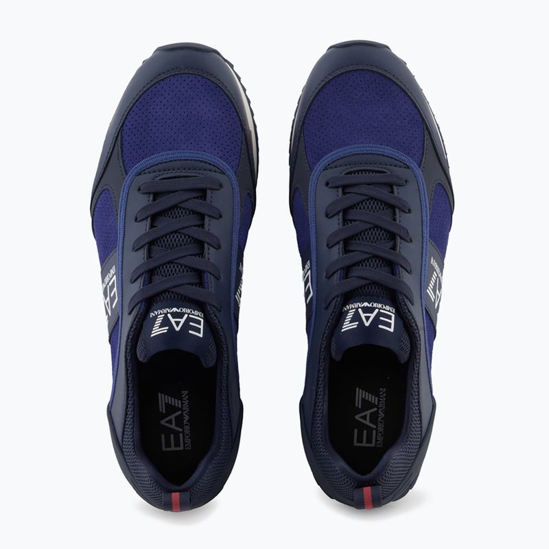 Shoes EA7 Emporio Armani Black & White Suede sky captain / deep cobal / mineral 5