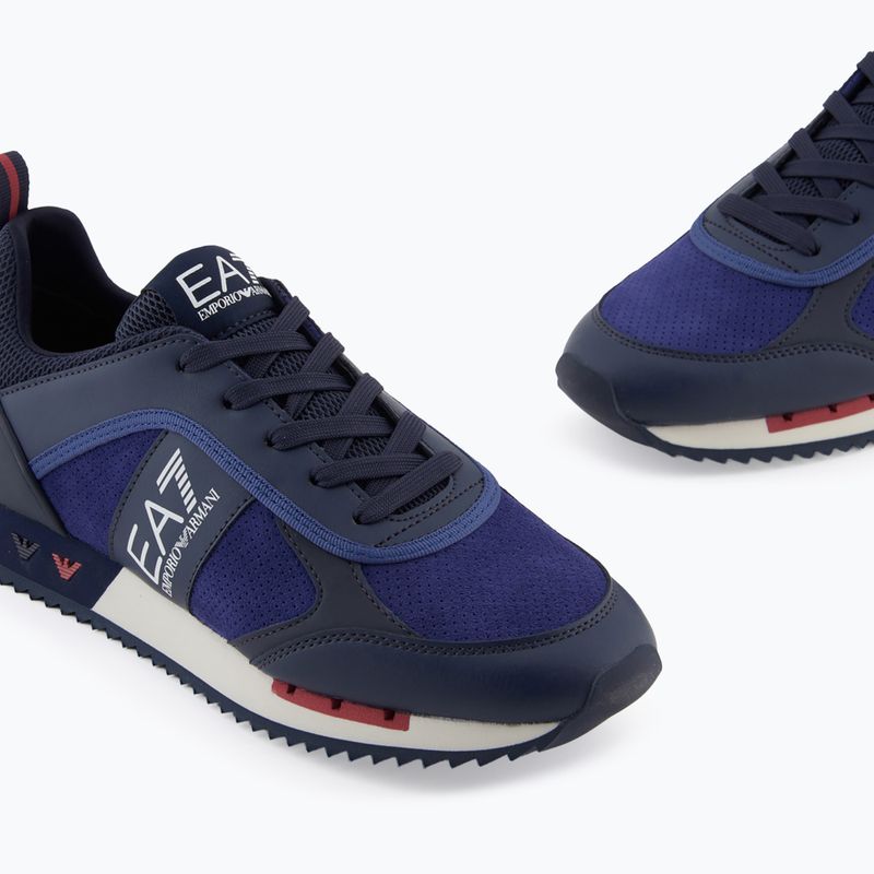 Shoes EA7 Emporio Armani Black & White Suede sky captain / deep cobal / mineral 6