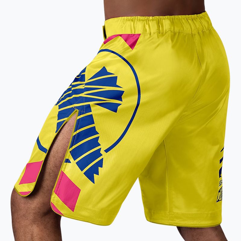 Hayabusa Icon Fight training shorts yellow/blue 3