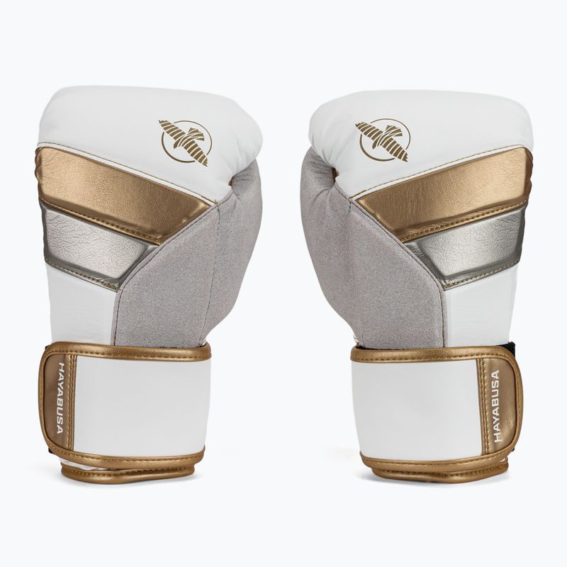 Hayabusa T3 white/gold boxing gloves