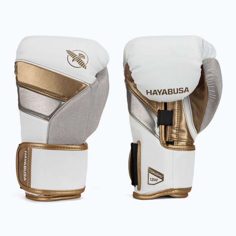 Hayabusa T3 white/gold boxing gloves 2