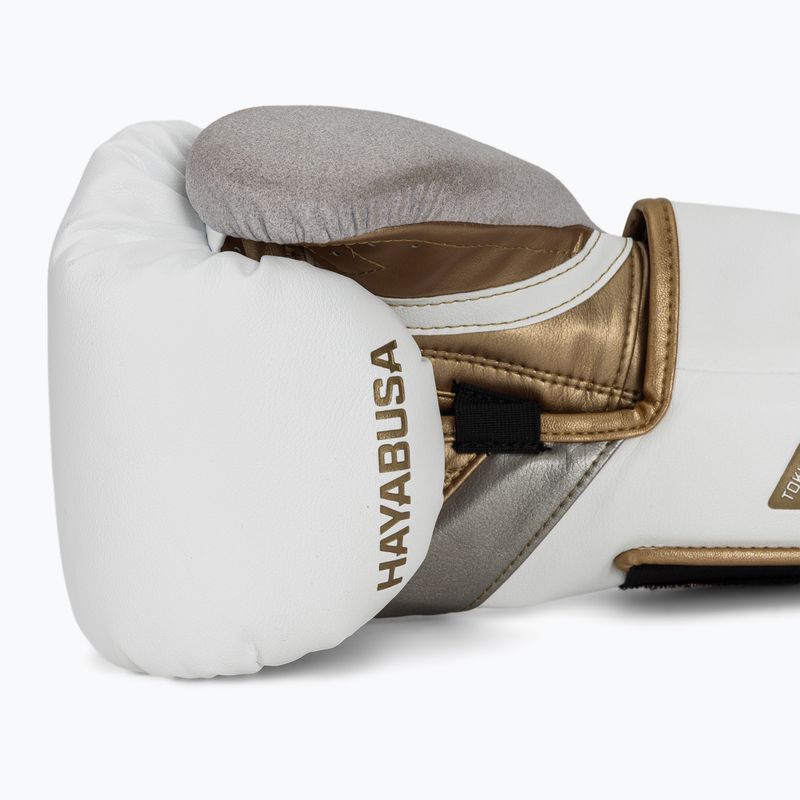 Hayabusa T3 white/gold boxing gloves 6