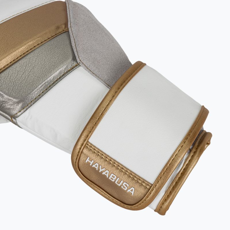 Hayabusa T3 white/gold boxing gloves 7
