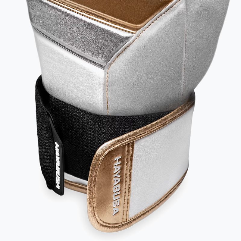 Hayabusa T3 white/gold boxing gloves 2