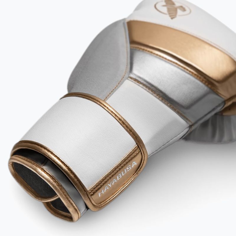 Hayabusa T3 white/gold boxing gloves 6