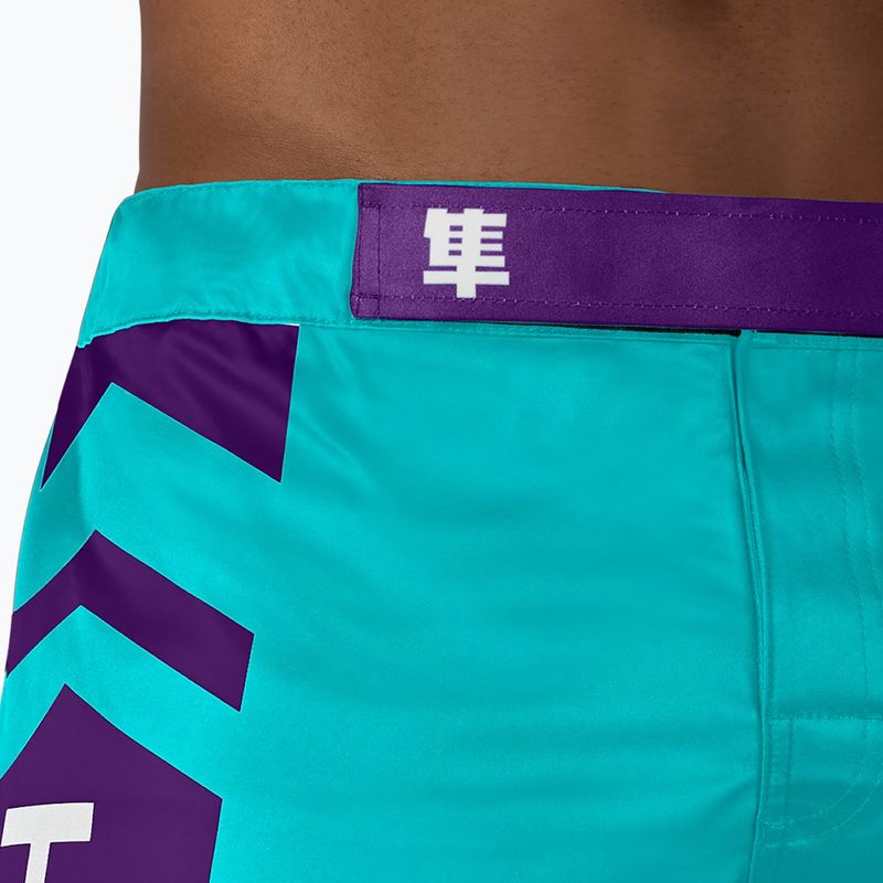 Hayabusa Icon Fight teal/white training shorts 5