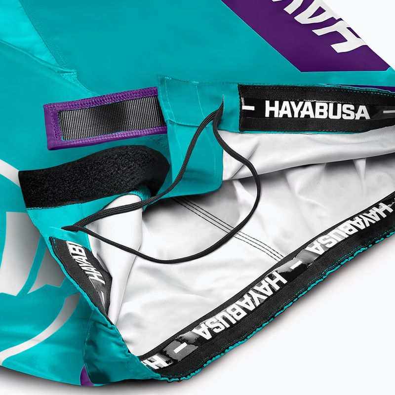 Hayabusa Icon Fight teal/white training shorts 6