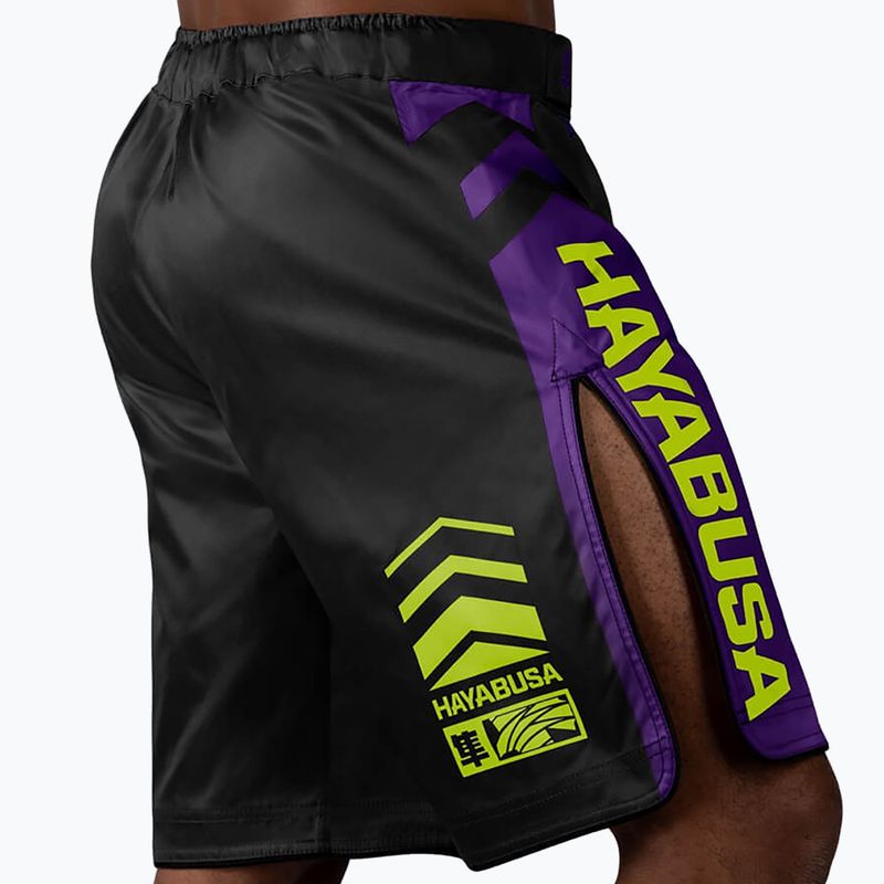 Hayabusa Icon Fight MMA shorts black and yellow ICFS-BK-L 3