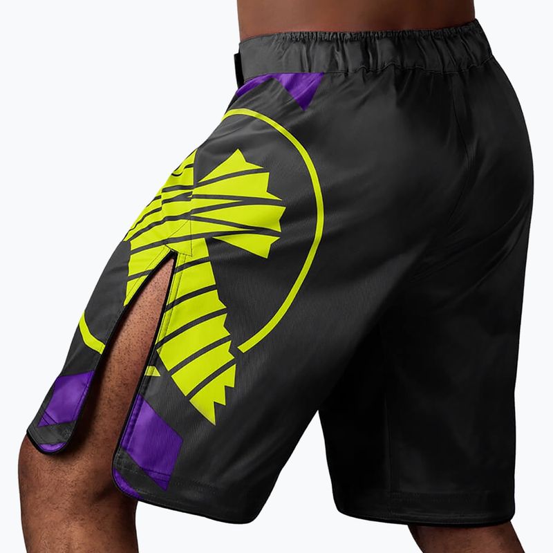 Hayabusa Icon Fight MMA shorts black and yellow ICFS-BK-L 4