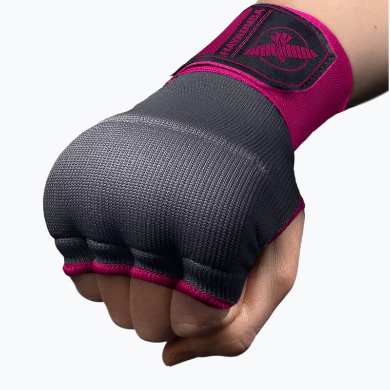 Hayabusa Quick Gel Hand Wraps grey/pink inner gloves 2