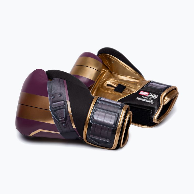 Hayabusa Marvel's Batroc purple/gold boxing gloves 6