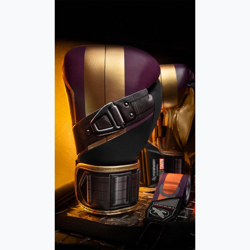 Hayabusa Marvel's Batroc purple/gold boxing gloves 12