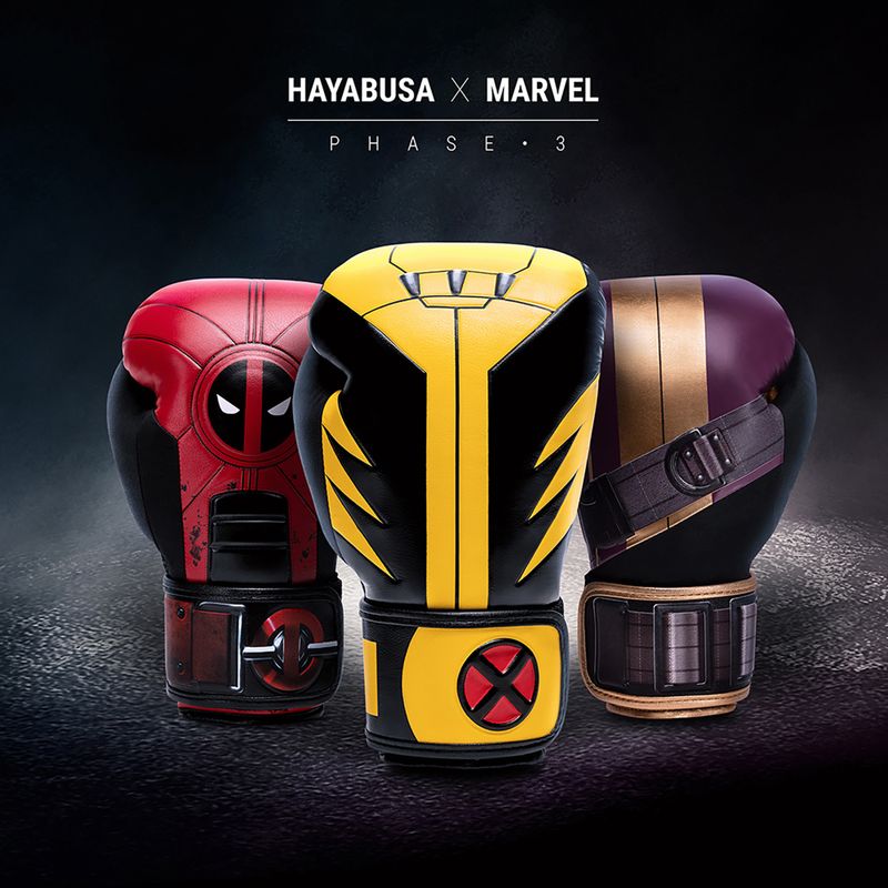 Hayabusa Marvel's Batroc purple/gold boxing gloves 17