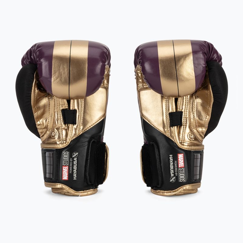 Hayabusa Marvel's Batroc purple/gold boxing gloves 3