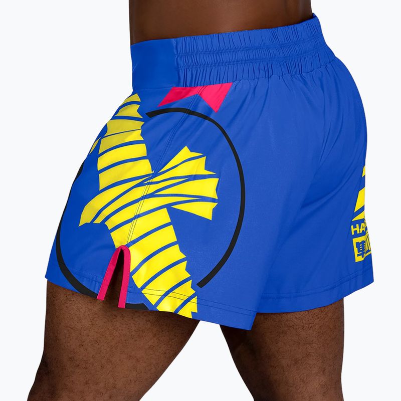 Hayabusa Icon Kickboxing men's training shorts blue/yellow 3