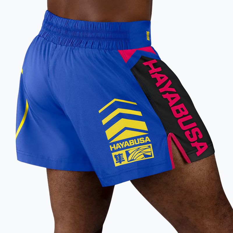 Hayabusa Icon Kickboxing men's training shorts blue/yellow 4