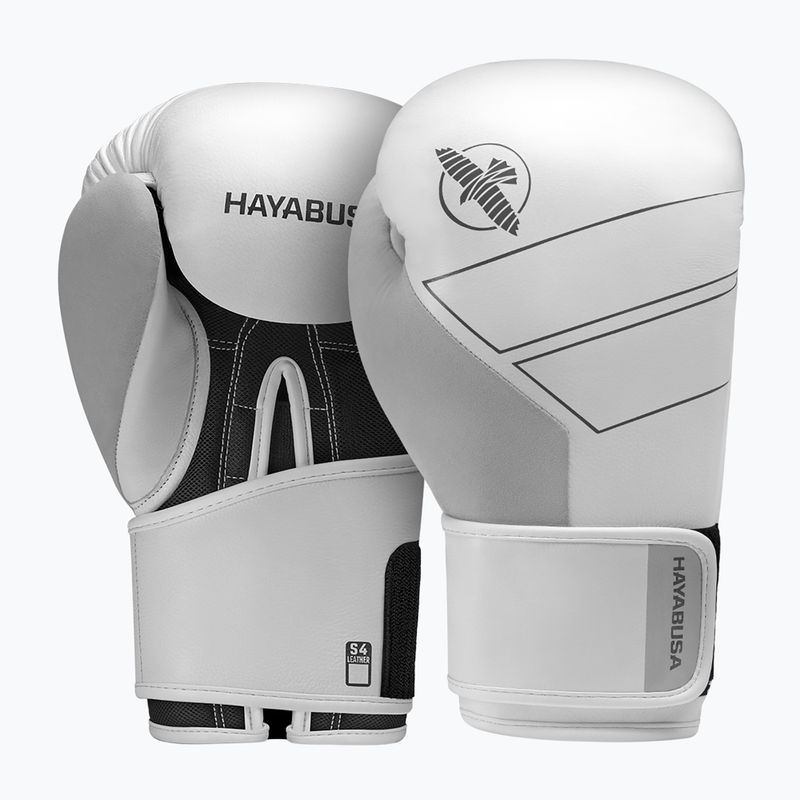 Hayabusa S4 Leather white boxing gloves