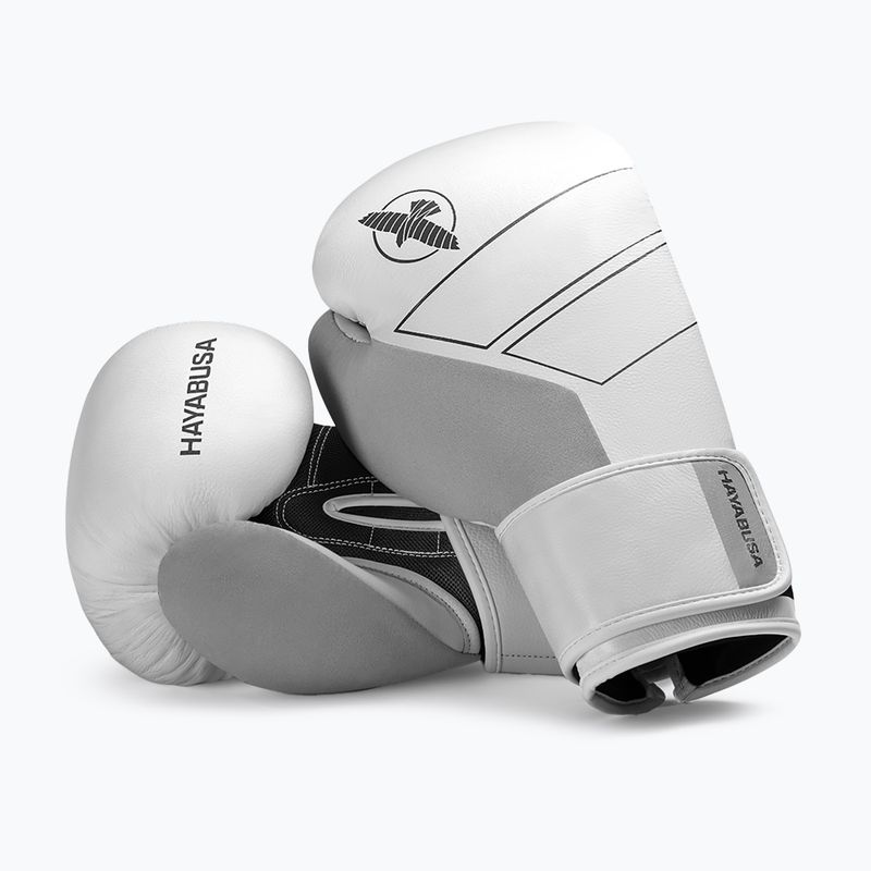 Hayabusa S4 Leather white boxing gloves 8