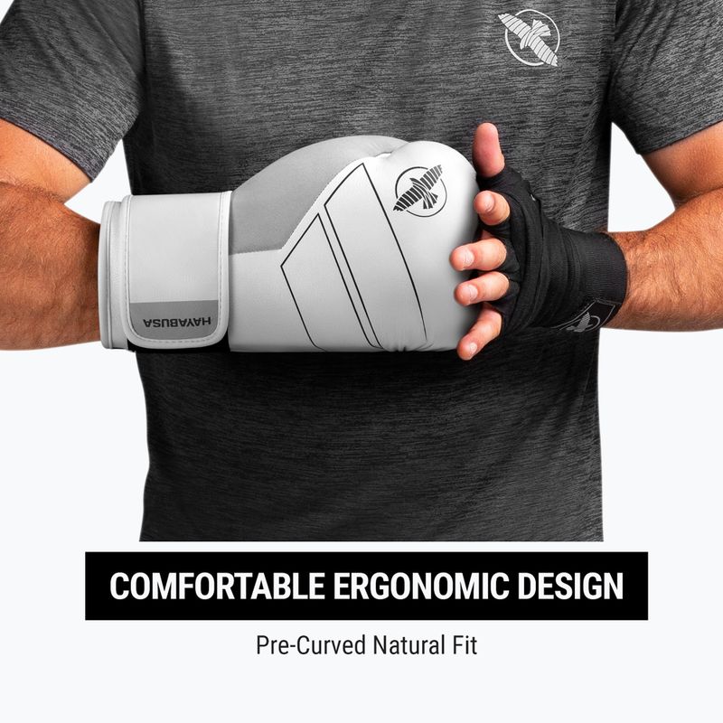 Hayabusa S4 Leather white boxing gloves 10