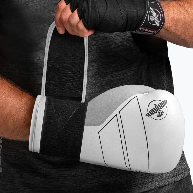 Hayabusa S4 Leather white boxing gloves 12