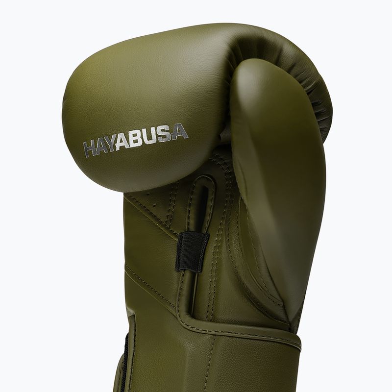 Hayabusa T3 Kanpeki olive green boxing gloves 4