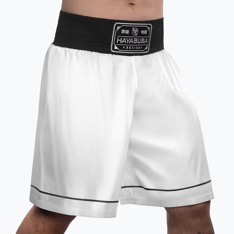 Hayabusa Pro Boxing training shorts white 2