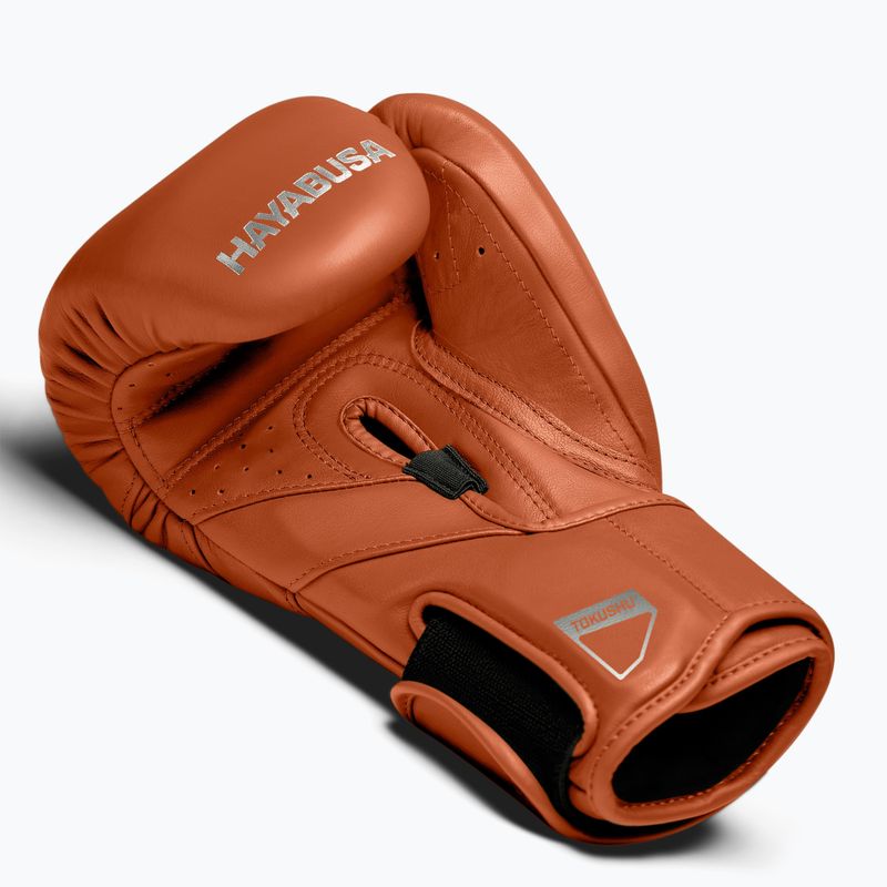 Hayabusa T3 Kanpeki clay orange boxing gloves 3