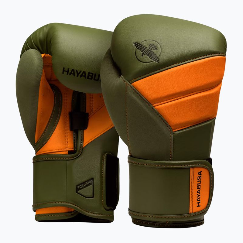 Hayabusa T3 green/orange boxing gloves