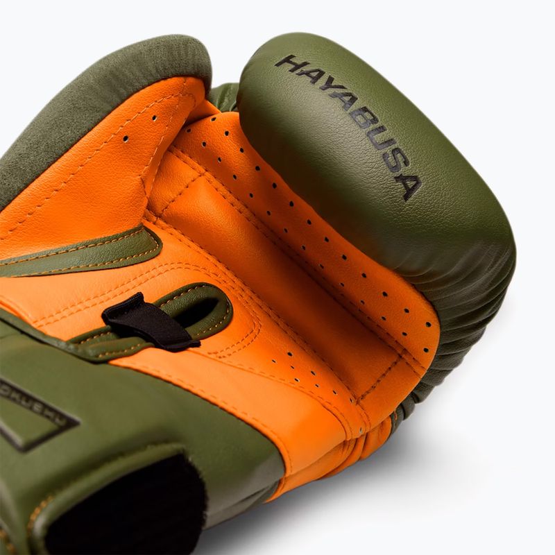 Hayabusa T3 green/orange boxing gloves 4