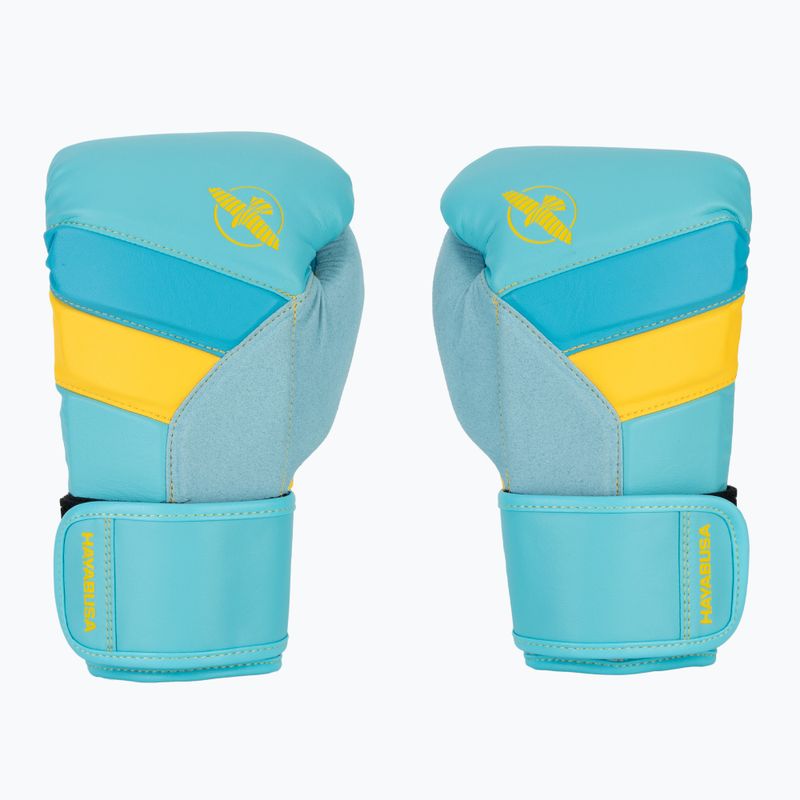 Hayabusa T3 blue/yellow boxing gloves 2