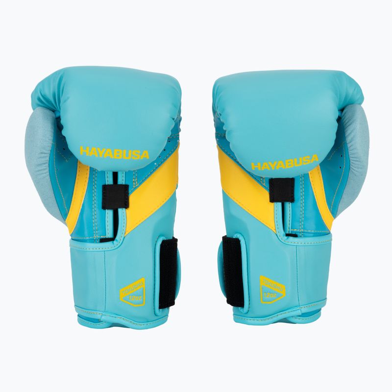 Hayabusa T3 blue/yellow boxing gloves 3