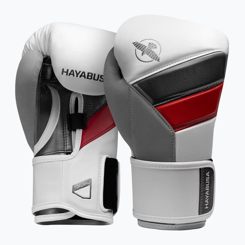 Hayabusa T3 white/red boxing gloves