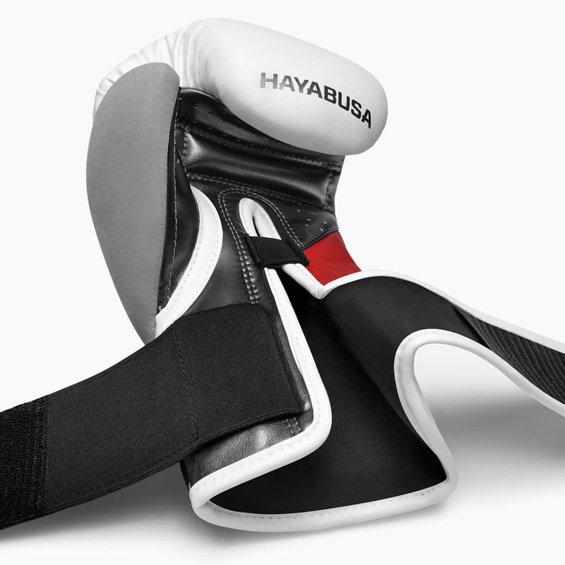 Hayabusa T3 white/red boxing gloves 3