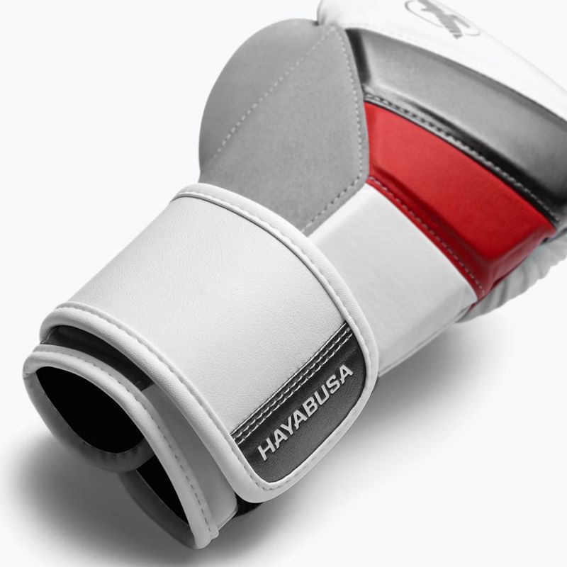 Hayabusa T3 white/red boxing gloves 6